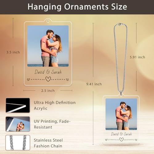 TEQUAN Custom Photo Car Charm Ornament, Couple Style