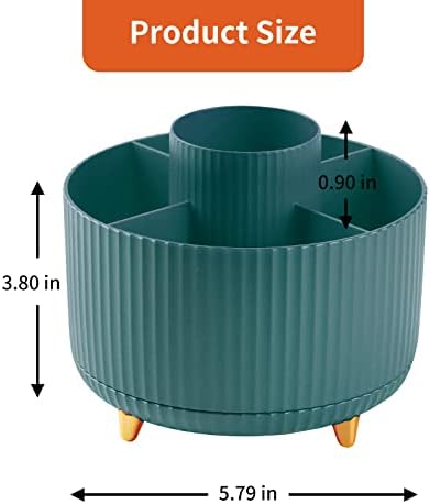Desk Pencil Pen Holder, 5 Slots 360°Degree Rotating Pen Organizers for