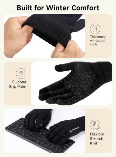 TRENDOUX Winter Gloves for Men Women - Upgraded Touch Screen Cold