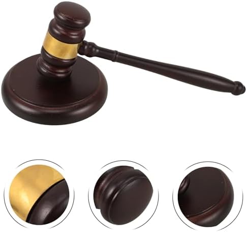 Lurrose Wood Judge Gavel and Sound Block Set, Solid Wood Auction