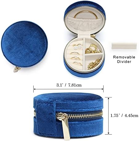 Velvet Travel Jewelry Case Small Round Travel Jewelry Organizer