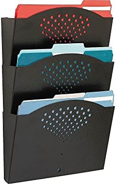 Safco Steel Three Pocket Letter Size Flush Mount Wall Rack 3172BL