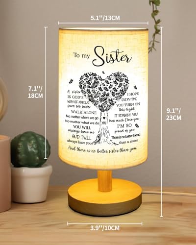 Sisters Gifts from Sister, to Sister Fabric Table Lamp, Wedding Gifts