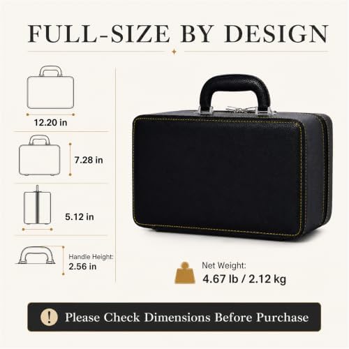 Oirlv Large 3-Layer Jewelry Travel Case with Removable Trays, Black