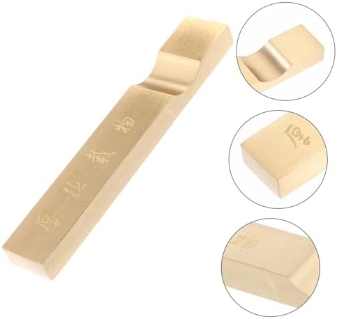 Xmas Brass Chinese Calligraphy Paperweight for Desk Decoration, Golden