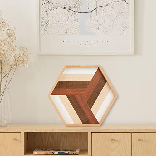 Prometis Hexagon Serving Decorative Tray Sturdy Wooden Handmade,Great