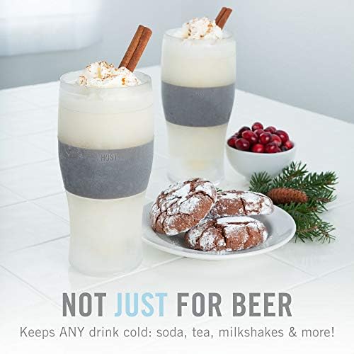 Host Freeze Beer Glasses, Freezable Beer Gifts for Men, Double Wall