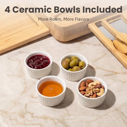 SMIRLY Charcuterie Boards Set, Large Cheese Board Set, Carbonized