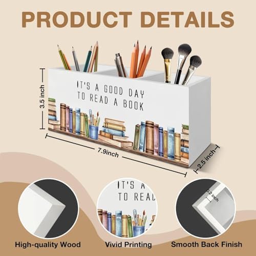 Book Lover Gifts Pen Pencil Holder Organizer for Desk Accessories