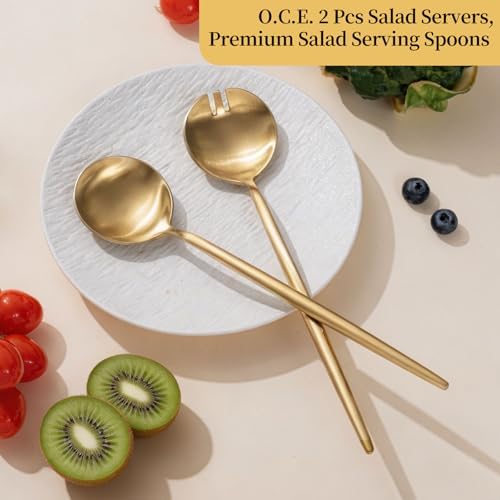 O.C.E. Salad Server,Premium Stainless Steel Spoon and Fork Set,10.3