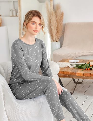 Ekouaer Womens Jogger Pajama Sets Long Sleeve Sleepwear Lounge Sets