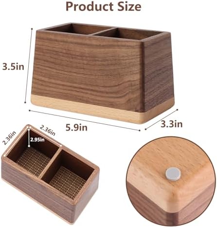 Walnut Pencil Holder Wood Pen Holder for Desk Multiple-Use