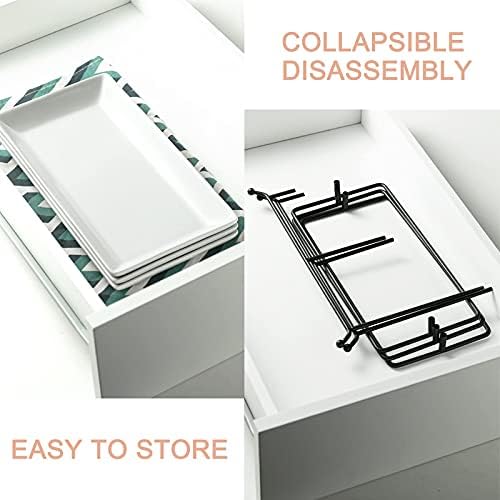 Gomakren 3 Tier Serving Trays Stand, 12 Inch White Rectangular