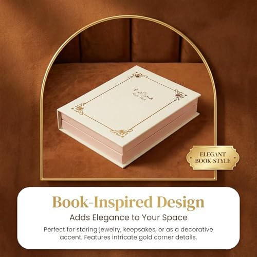 Jewelry Organizer Book Box, Travel jewelry Storage Gift Case for Women