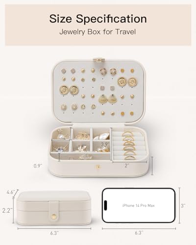 VLANDO Travel Jewelry Case, Portable Jewelry Earring Box Organizer