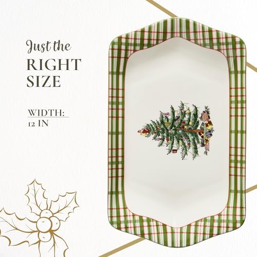 Spode Christmas Tree Collector Serving Tray - Checkered