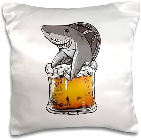 3dRose Cute Funny Shark in Beer Mug Beer Drinkers Drinking Satire