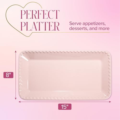 Paris Hilton Rectangle Ceramic Stoneware Serving Platter Tray