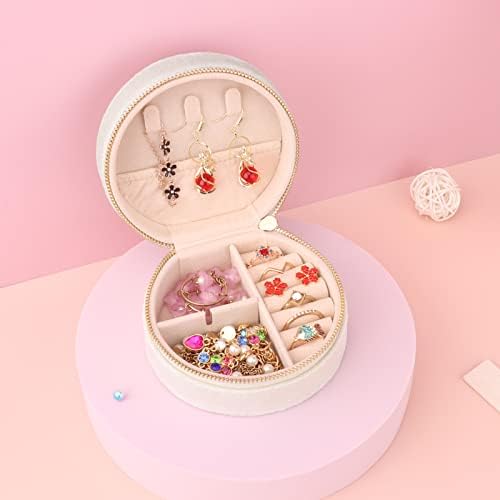 DesignSter Travel Jewelry Box - Velvet Mini Jewelry Organizer, Small