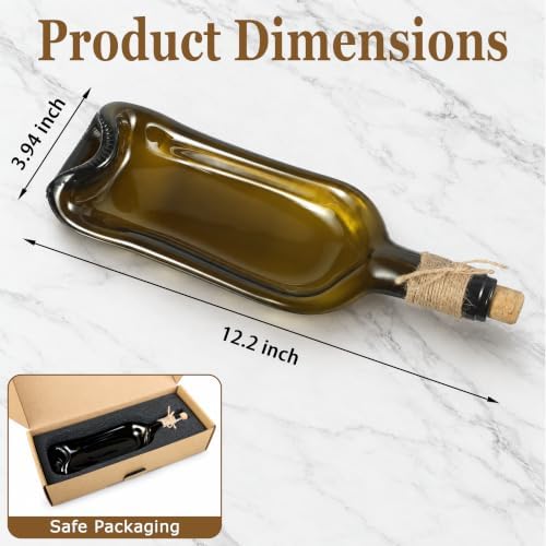 Melted Wine Bottle Serving Tray, Glass Cheese Board for Cheese and