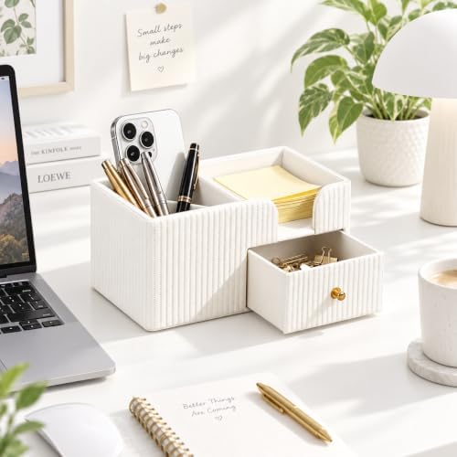 Desk Organizer with Drawer,Pencil Pen Holder for Desk,Sticky Note