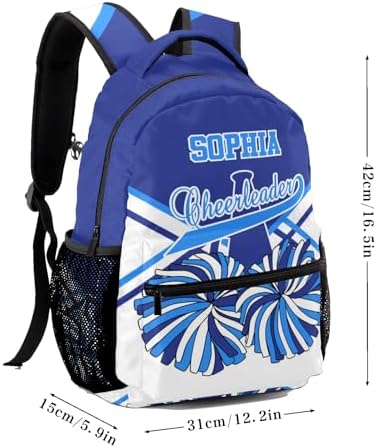 Cheer Cheerleader White Blue Personalized Backpack with Name