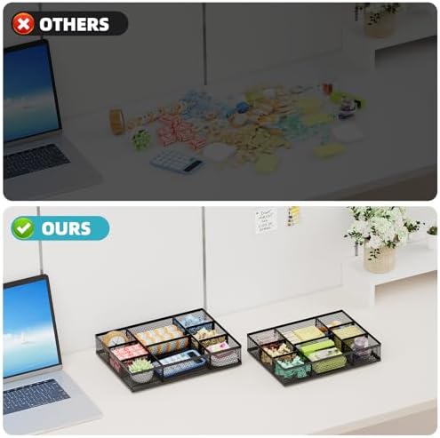 Marbrasse 2 Pack Desk Drawer Organizer, Mesh Drawer Organizer Tray