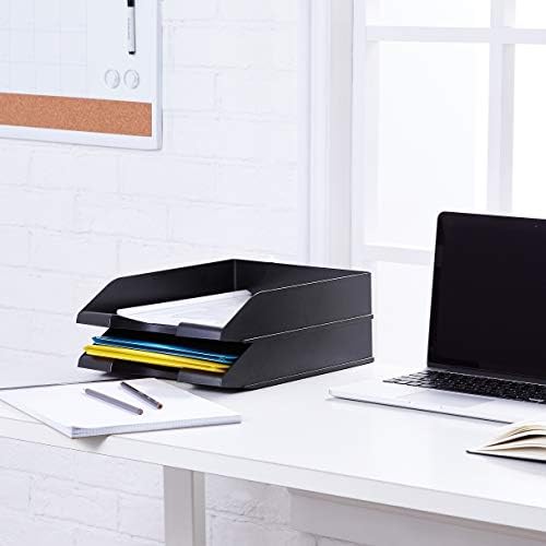 Amazon Basics Rectangular Stackable Desk Organizer Office Letter Tray