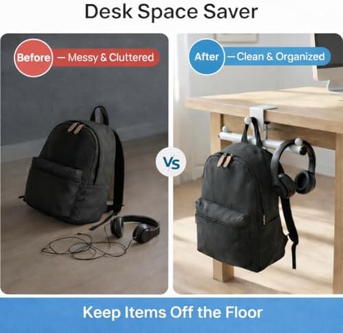 Desk Bag Hook, Bag Hook for Desk, Backpack Hook for Desk, Bag Holder
