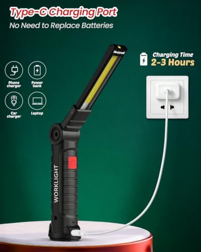 Coquimbo 2 Pack Rechargeable Work Light, Christmas Dad Gifts for Men