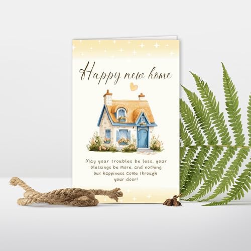 New Home Card, Housewarming Greeting for Women Men, Happy New Home