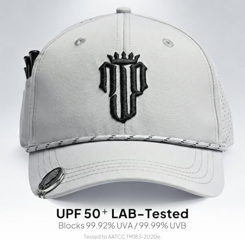 NJF Golf Performance Hats for Men with Tee Holder & Magnetic Ball