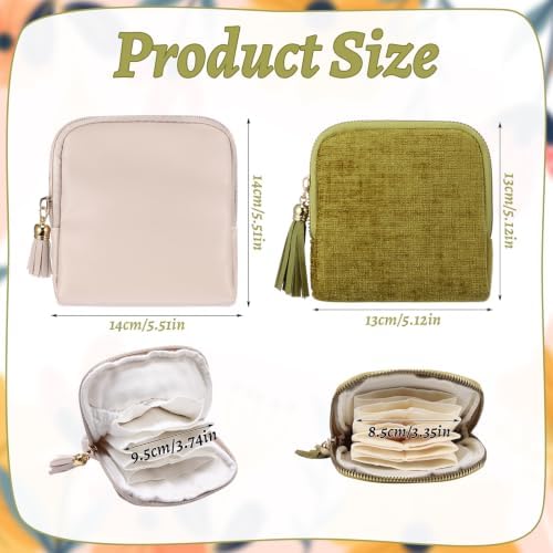 JATEBI 2 Pcs Small Travel Jewelry Organizer Case Zipper Faux Leather