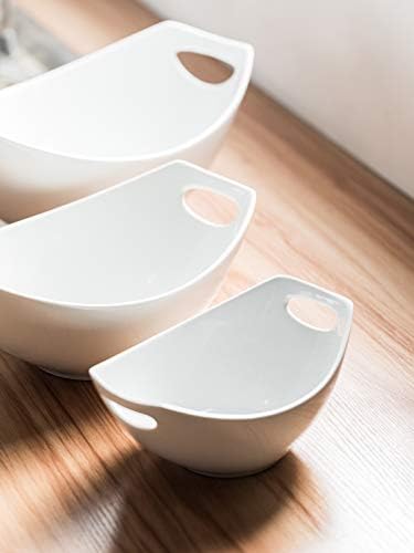 LAUCHUH Serving Dishes for Thanksgiving, White Serving Bowls with