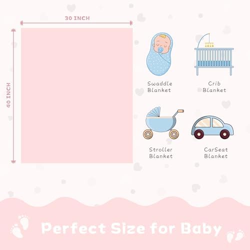 Yurhap Heart Baby Blanket, Love Plush Fleece Baby Blankets for Girls