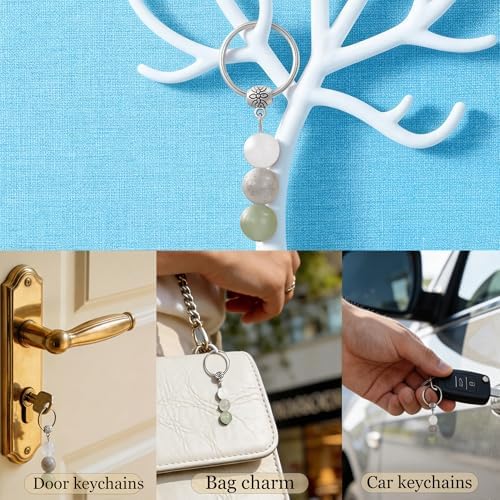 GINAZL Natural Crystals Keychain Gift for New Beginnings, New