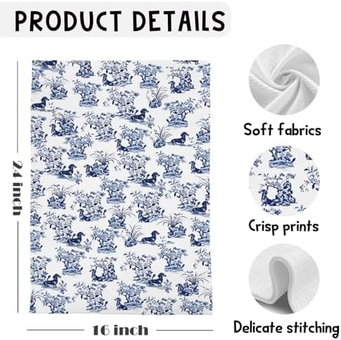 Chinoiserie Dachshund Kitchen Towels, Weiner Dog Gifts for Women Dish