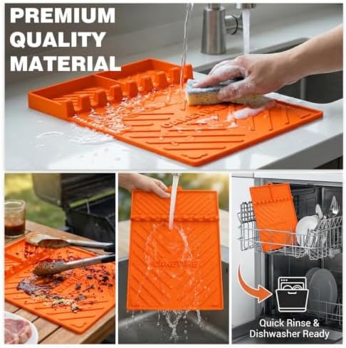 CAKETIME Silicone Grill Mats for Blackstone Griddle Accessories Baking