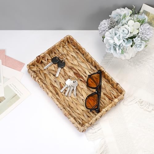 Hipiwe Wicker Key Baskets for Entryway Table Water Hyacinth Serving