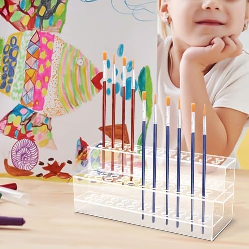 Acrylic Pen Holder, 44-Slots Pen Display Stand Focal Pen Holder