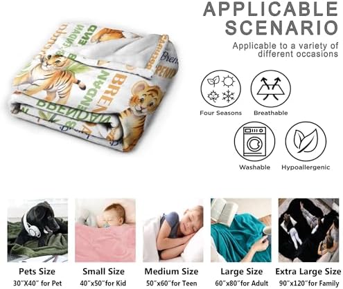 Aniruddha Custom Tiger Name Baby Blanket,Personalized Baby Blanket for