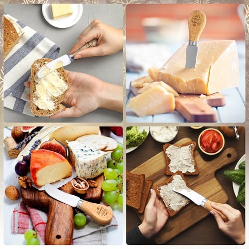 Teenyyou 10 Pcs Christmas Cheese Spreader Knives, 5.1" Stainless Steel