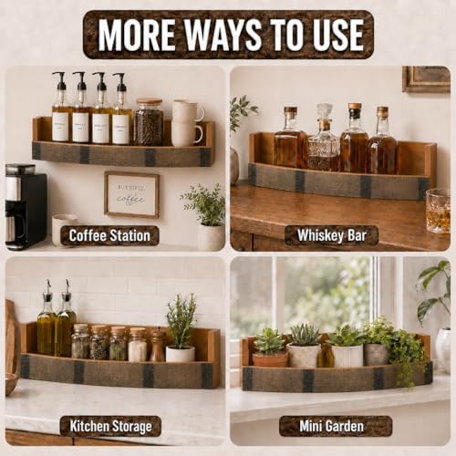 Liquor Bottle Display Shelf – Wall Bar Shelf for Whiskey, Wine &
