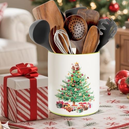 Christmas Utensil Holder, Christmas Tree Utensils Holder for Kitchen