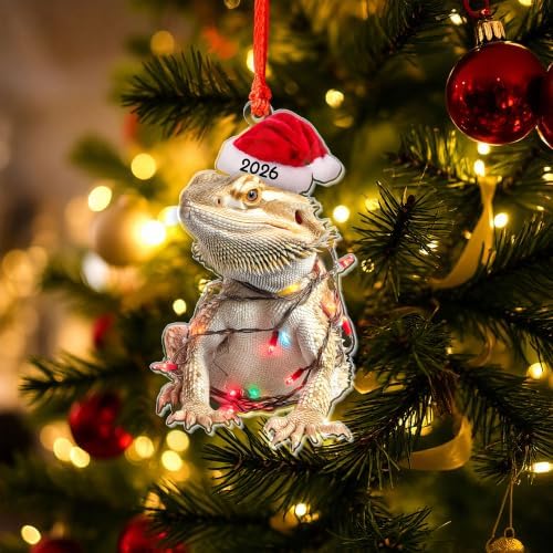Bearded Dragon Christmas Ornament 2026, Pet Reptile Animal 3.75"