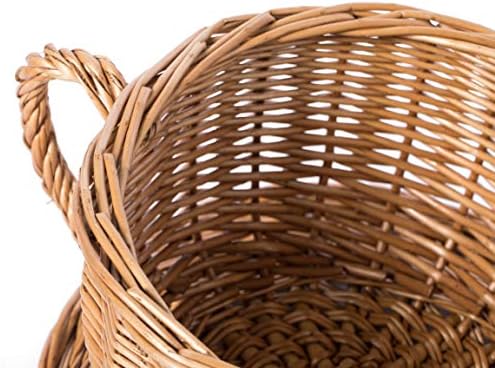 Wicker Saucer Coffee Mug Cup Decorative Gift Basket Desk Organizer