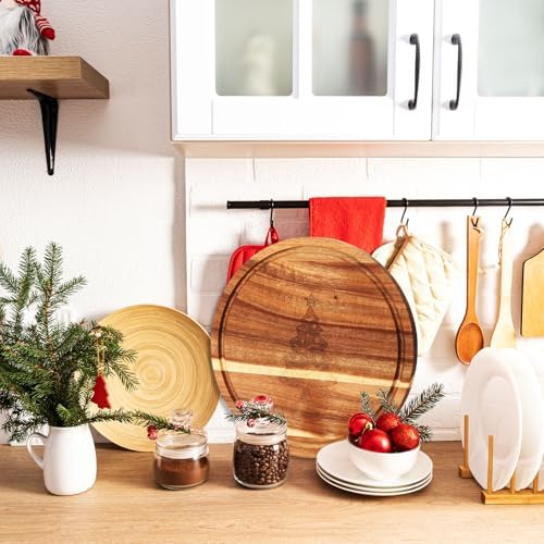 Sawysine 8 Christmas Charcuterie Board Gifts with Knife Fork, 9.84"
