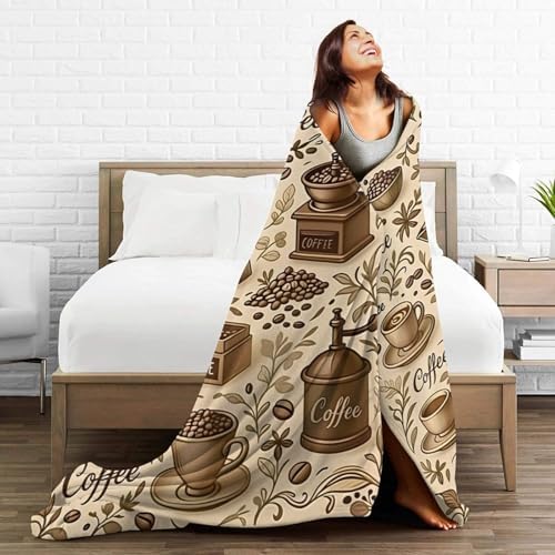 Coffee Blanket Cafe Throw Blanket Food Soft Cozy Fleece Fuzzy Stuff