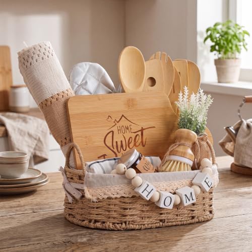 Qinyoung 17 Pcs Housewarming Gifts, Farmhouse Kitchen Gift Basket for