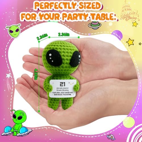 21st Birthday Gifts – Handmade Crochet Alien Plush with Funny Legal